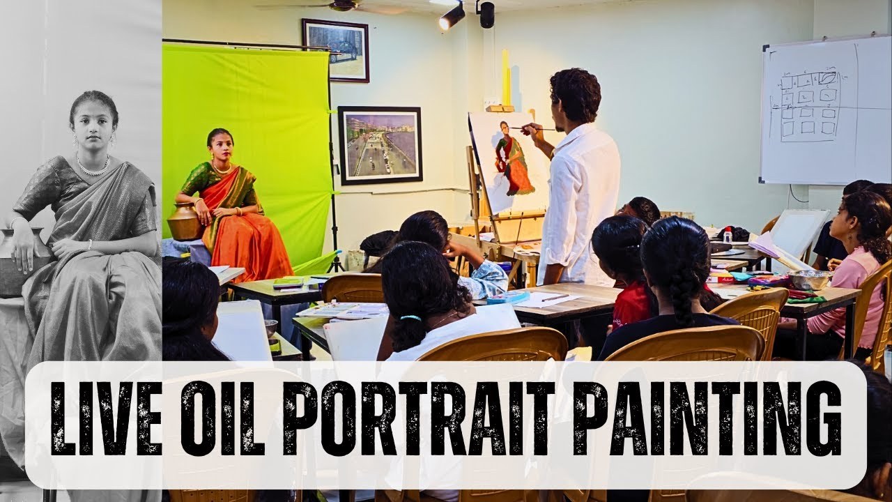 Classical oil portraiture and live model study session